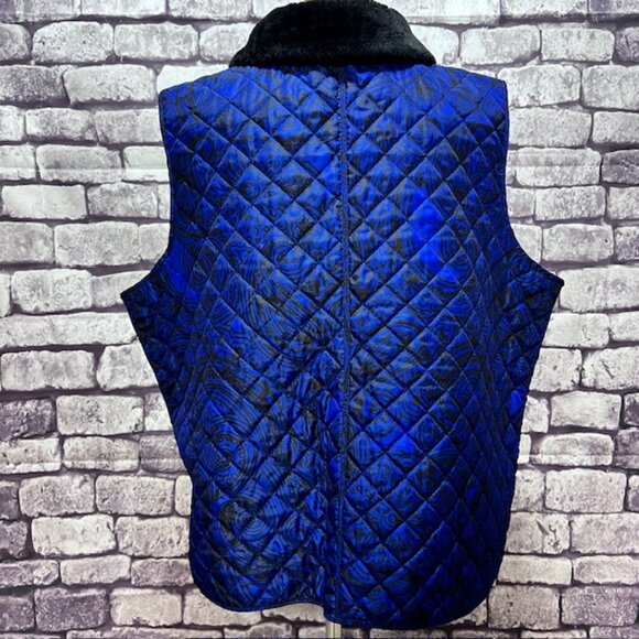 Onque Woman Blue & Black Quilted Vest Size 3X - Picture 6 of 9